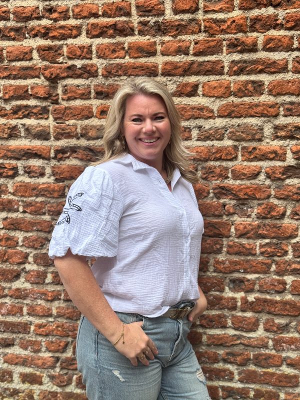 Blouse borduur wit - Afbeelding 3