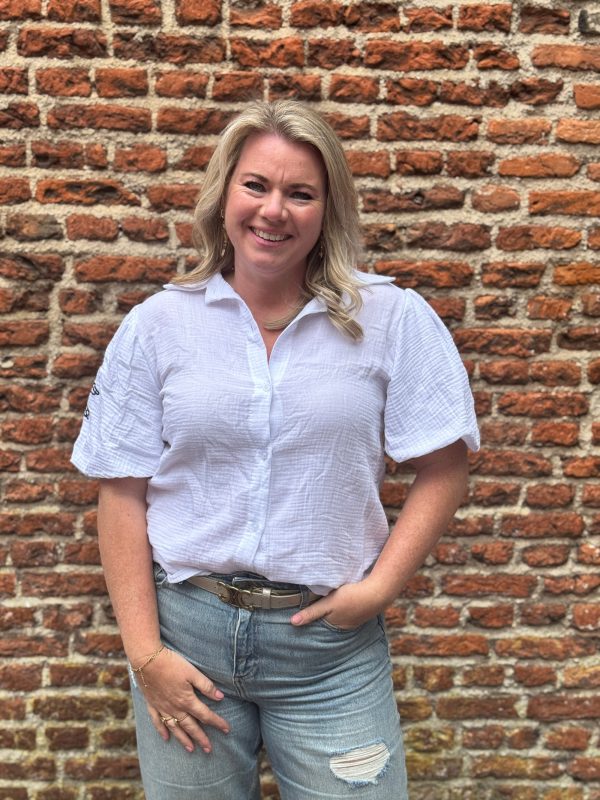 Blouse borduur wit - Afbeelding 2
