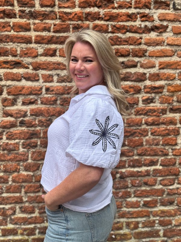 Blouse borduur wit