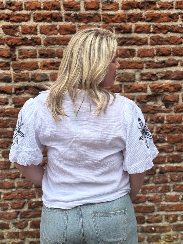 Blouse borduur wit - Afbeelding 4