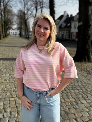 Shirt Tess roze/beige