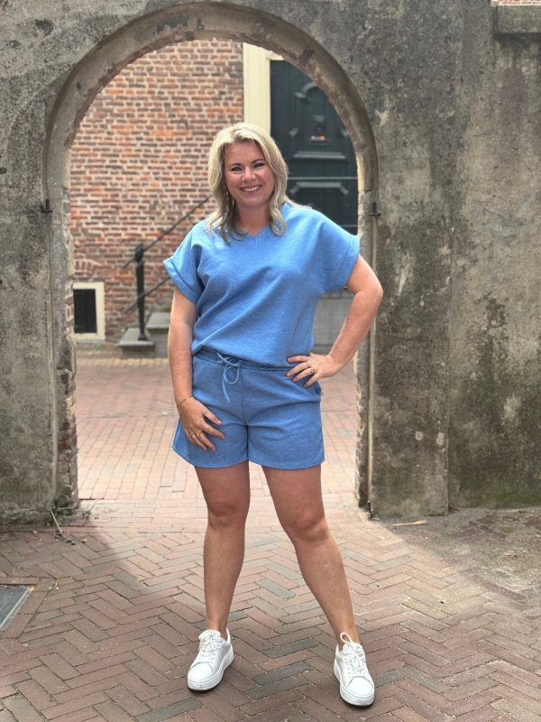Jog setje jeansblauw