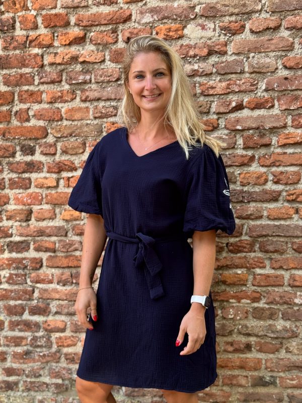 Jurk Amy borduur navy - Afbeelding 2