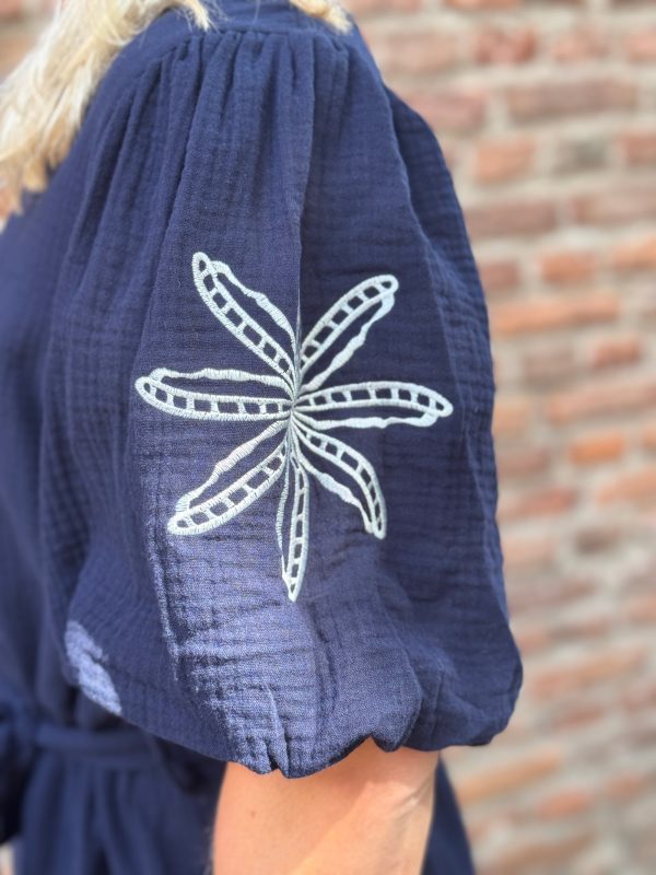Jurk Amy borduur navy - Afbeelding 3