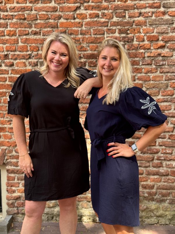 Jurk Amy borduur navy - Afbeelding 5
