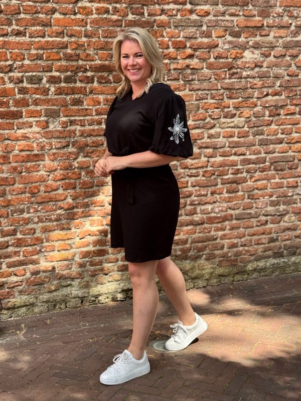 Jurk Amy borduur zwart - Afbeelding 2