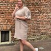 Jurk Amy borduur beige