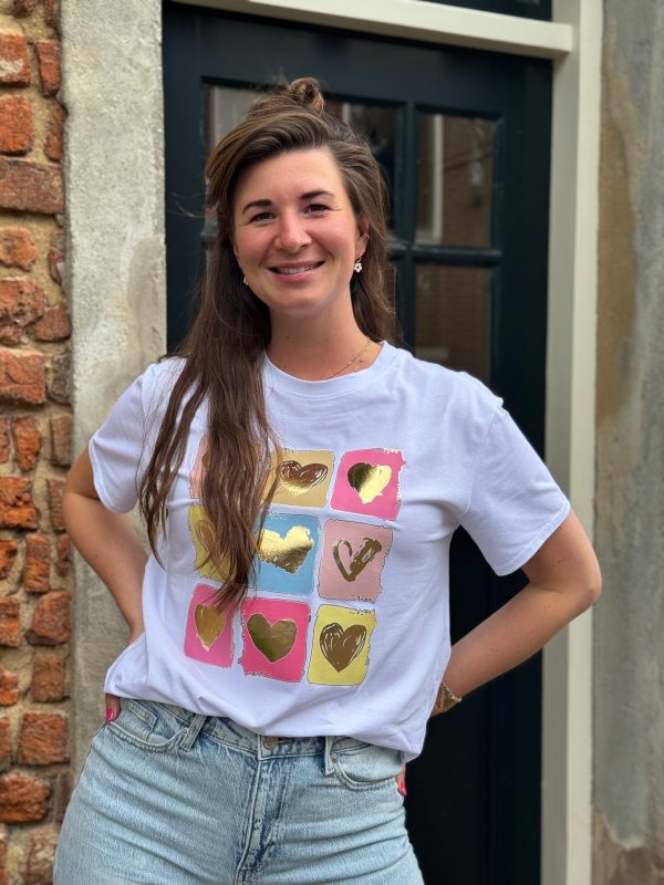 Shirtje hartjes wit