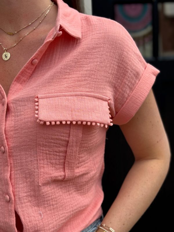 Blousetop Lilly zalmroze - Afbeelding 4