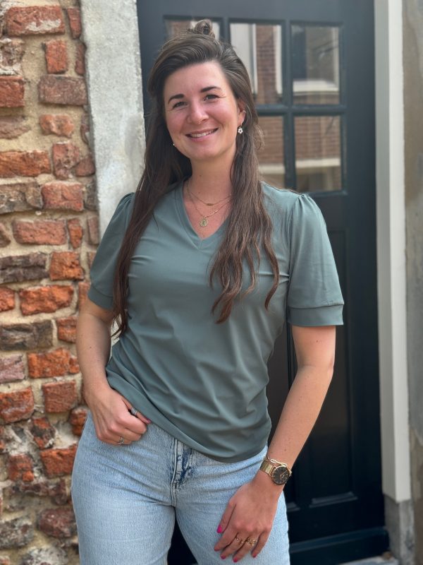 Travelstof shirt Diede balsam green