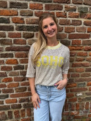 Top Soho paillet geel