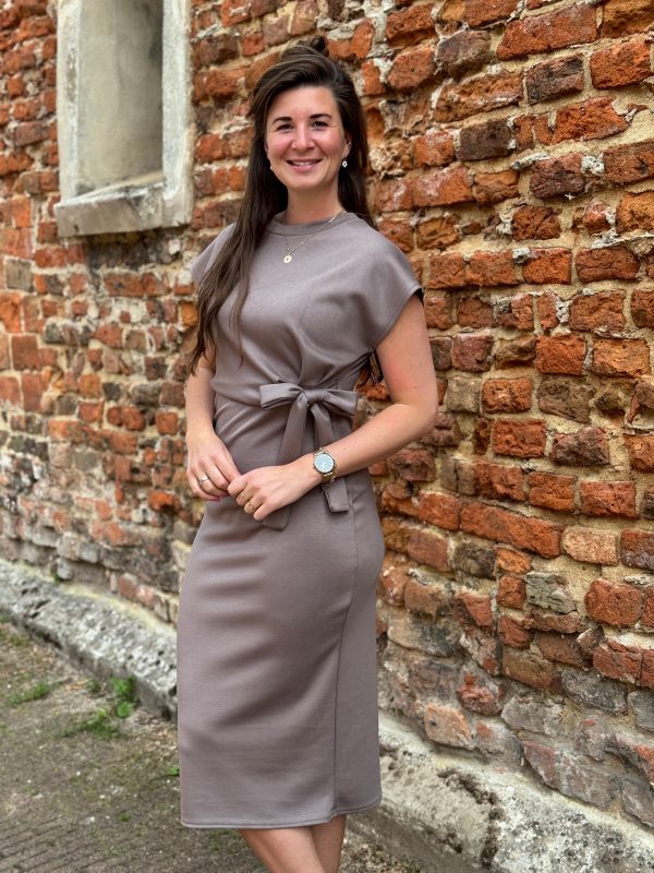 Jurk Mae taupe - Afbeelding 2