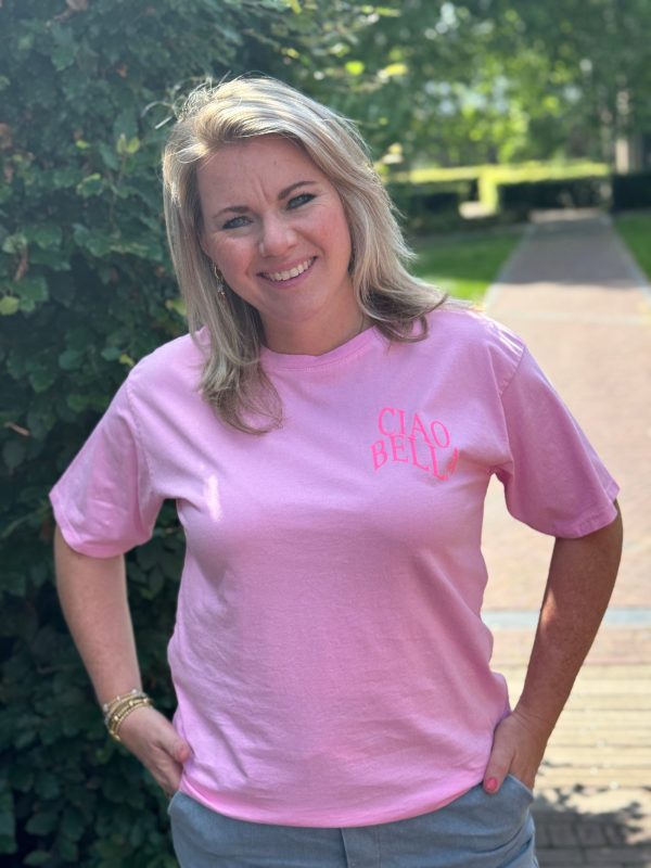 Shirtje Ciao Bella roze - Afbeelding 4