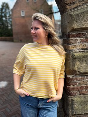 Shirt Tess geel/wit