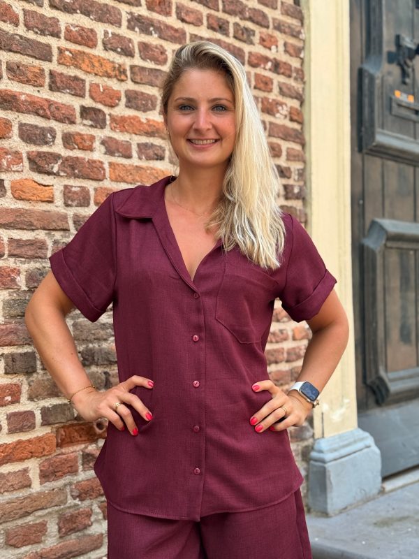 Blouse Lenthe bordeaux - Afbeelding 3
