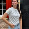 Shirtje Jelia geel borduursel