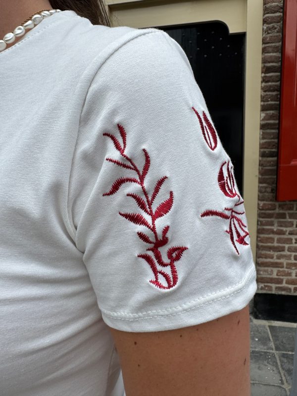 Shirtje Jelia bordeaux borduursel - Afbeelding 7