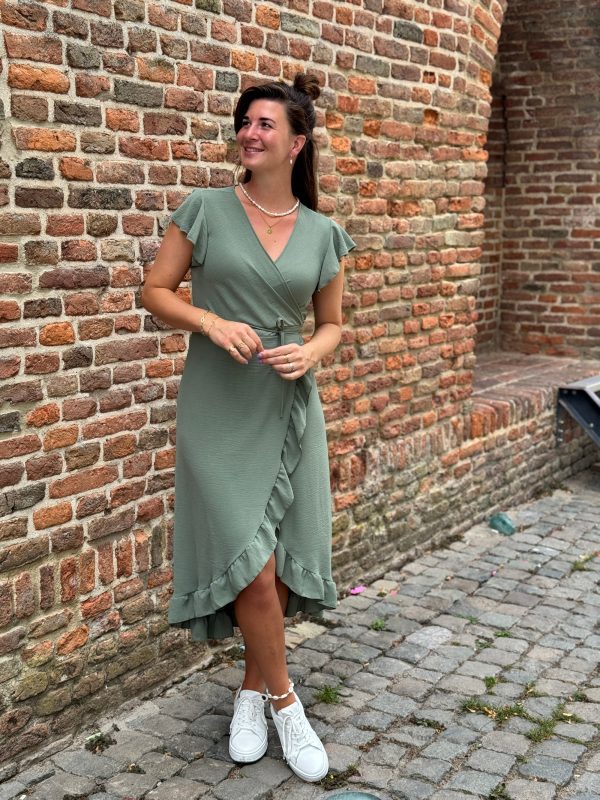 Jurk Simone olijfgroen