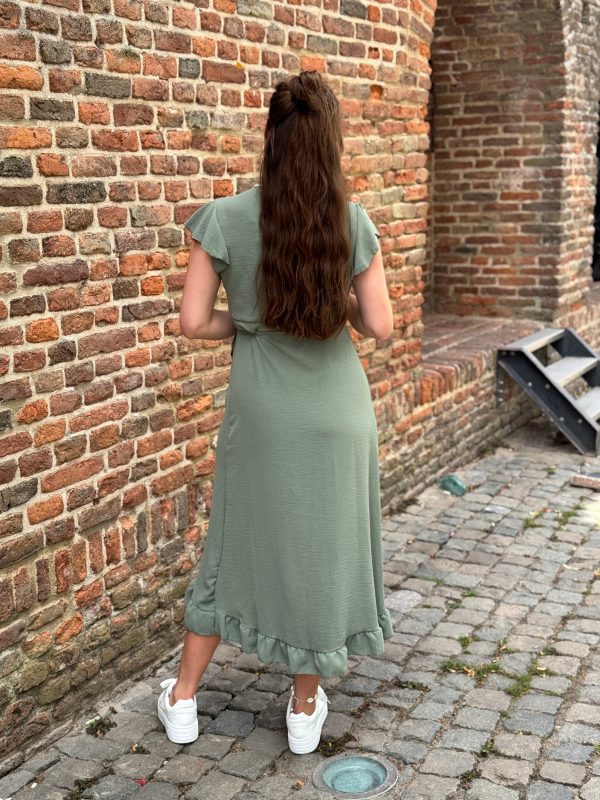 Jurk Simone olijfgroen - Afbeelding 4