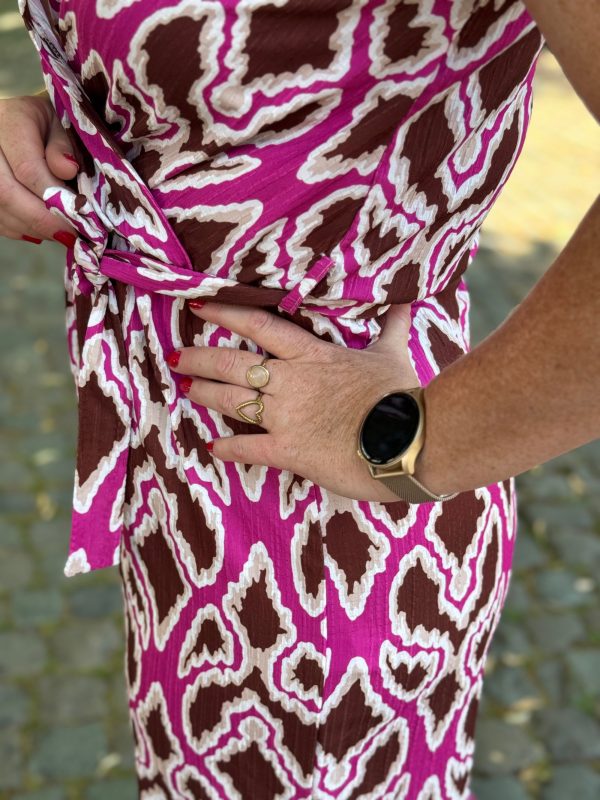 Jurk Yfke magenta/choco - Afbeelding 4
