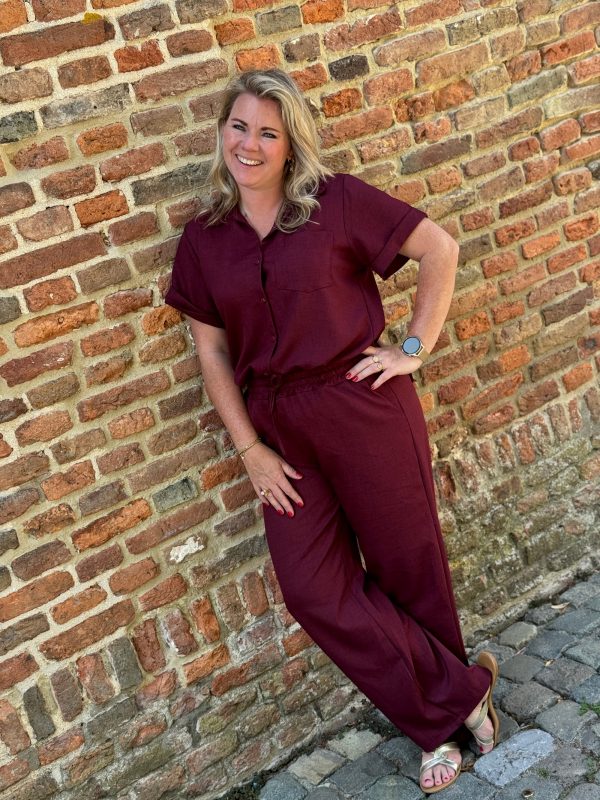 Broek Lenthe bordeaux - Afbeelding 3
