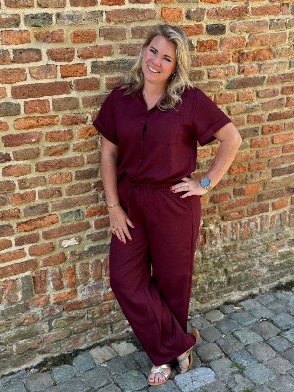 Broek Lenthe bordeaux - Afbeelding 2