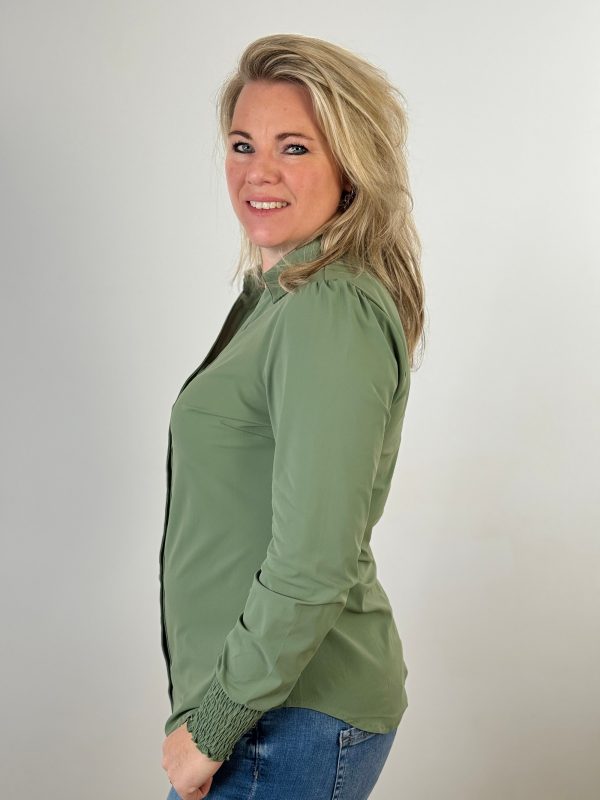 Travelstof blouse Eefke olive green - Afbeelding 8