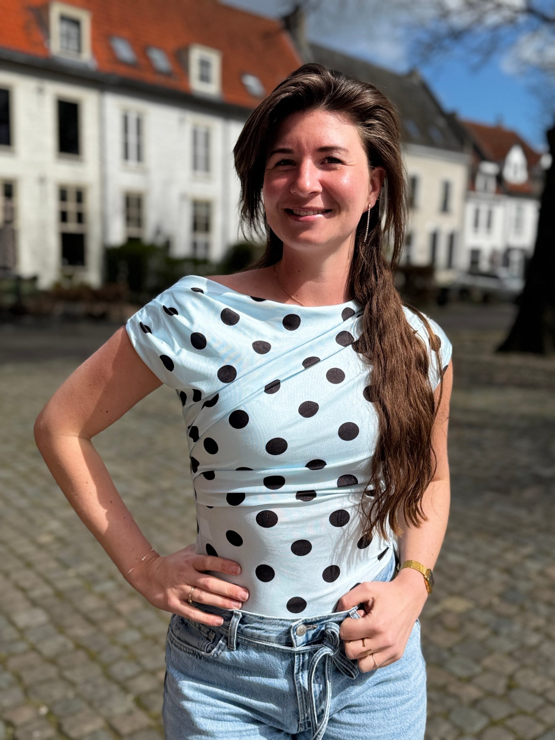 Haltertopje dots lichtblauw-zwart - Afbeelding 7