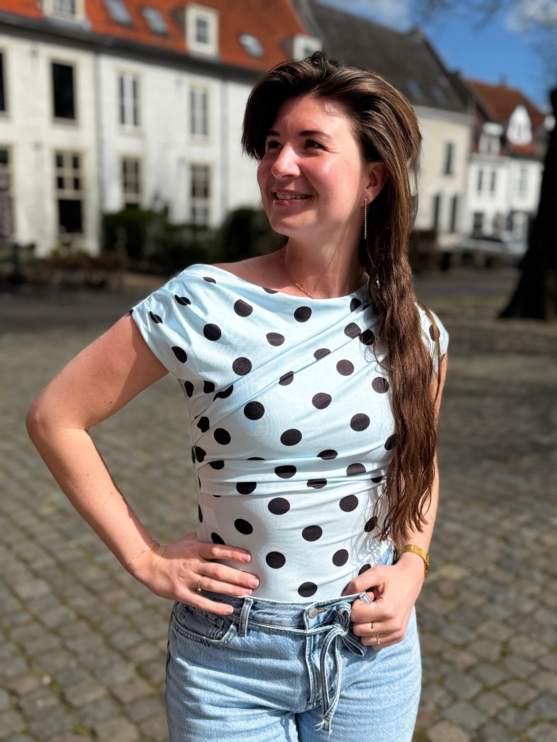 Haltertopje dots lichtblauw-zwart - Afbeelding 8