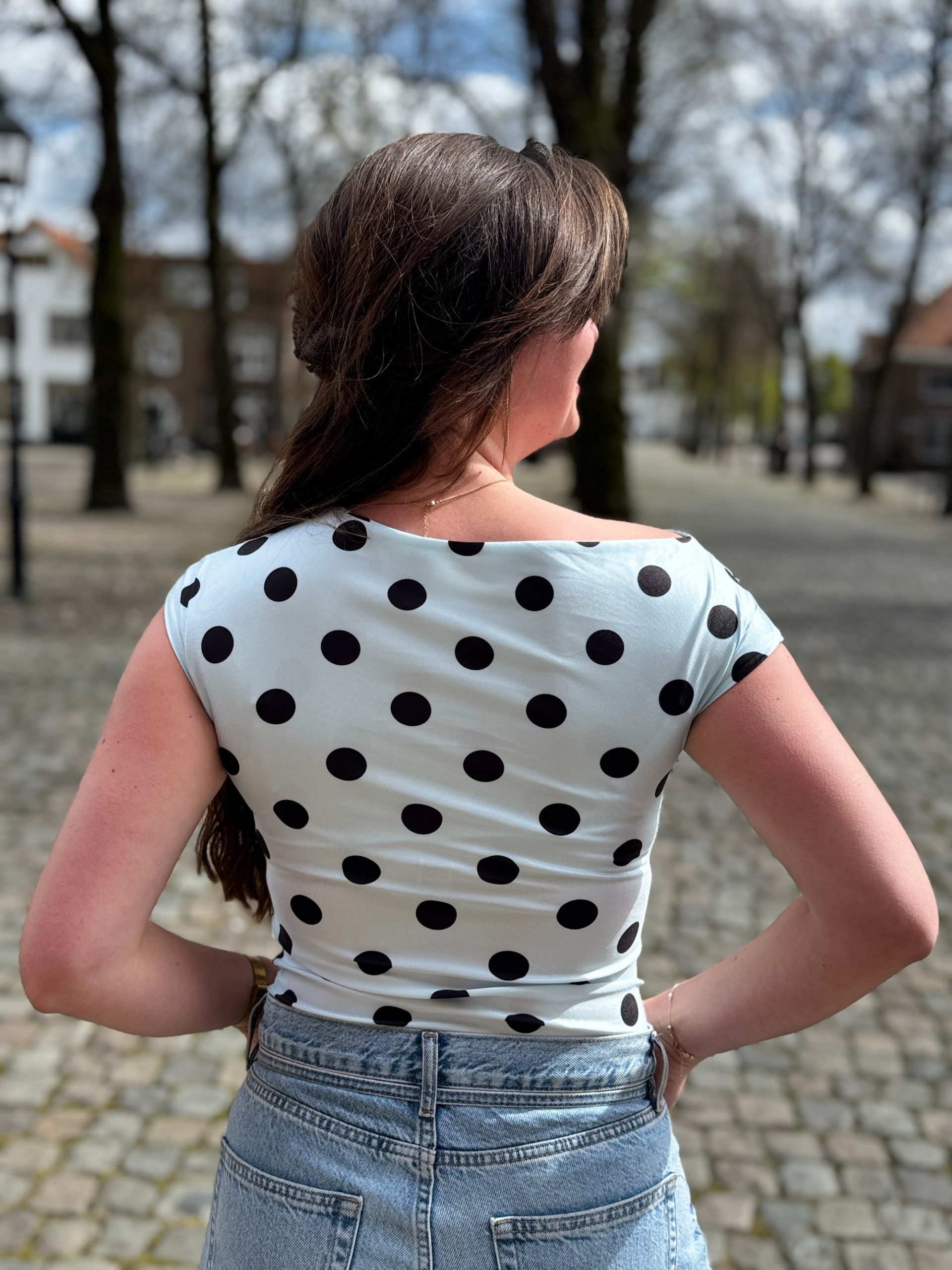 Haltertopje dots lichtblauw-zwart - Afbeelding 6