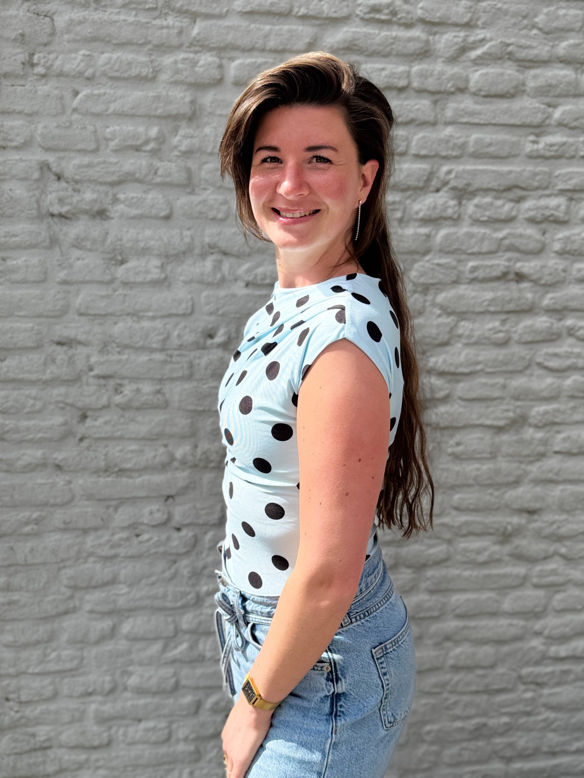 Haltertopje dots lichtblauw-zwart - Afbeelding 4