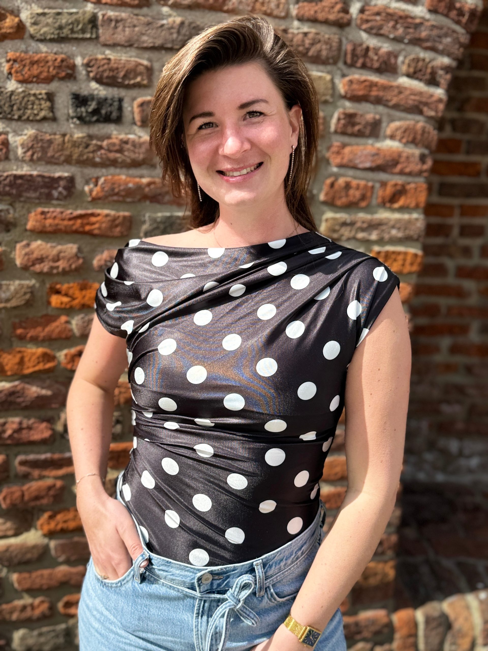 Haltertopje dots zwart-wit - Afbeelding 6