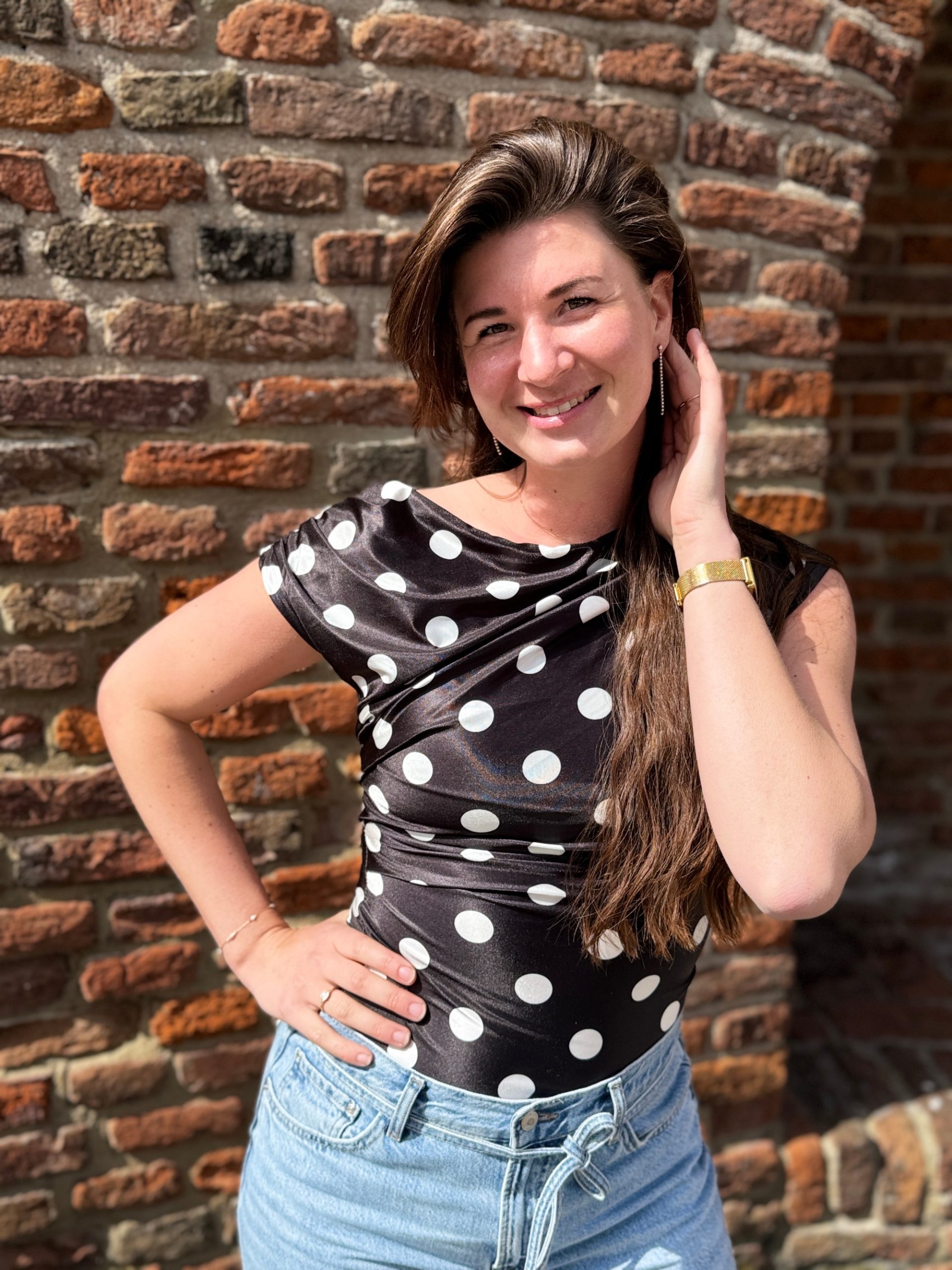 Haltertopje dots zwart-wit - Afbeelding 2