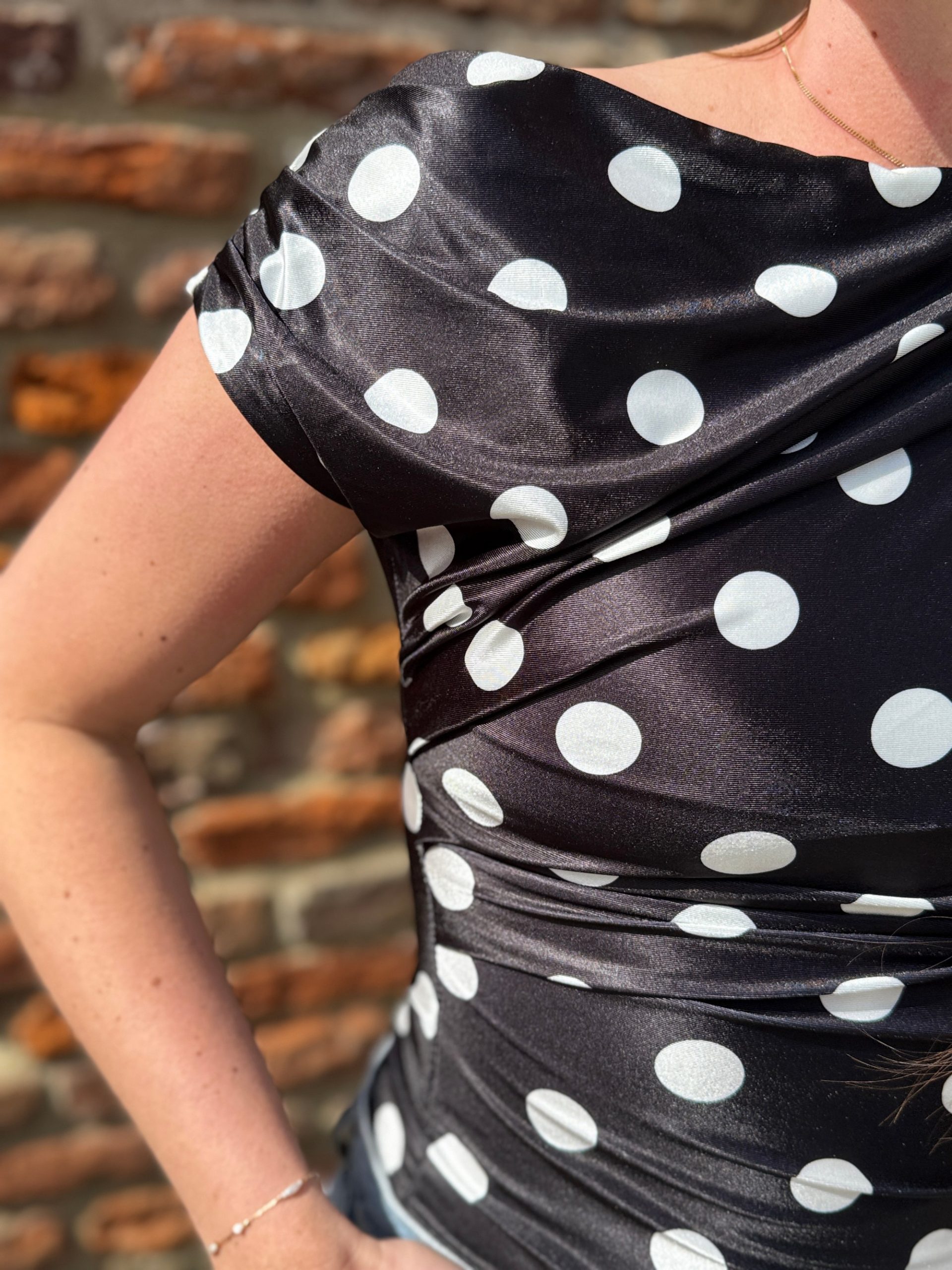 Haltertopje dots zwart-wit - Afbeelding 3