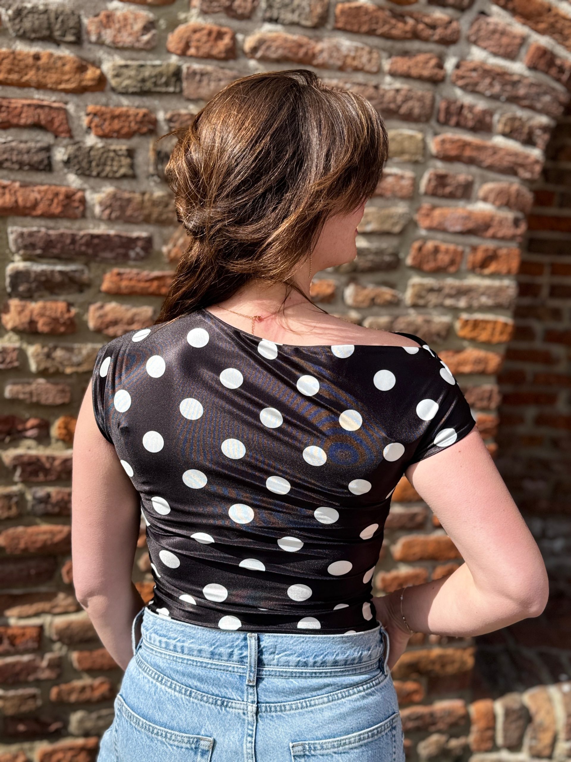 Haltertopje dots zwart-wit - Afbeelding 4