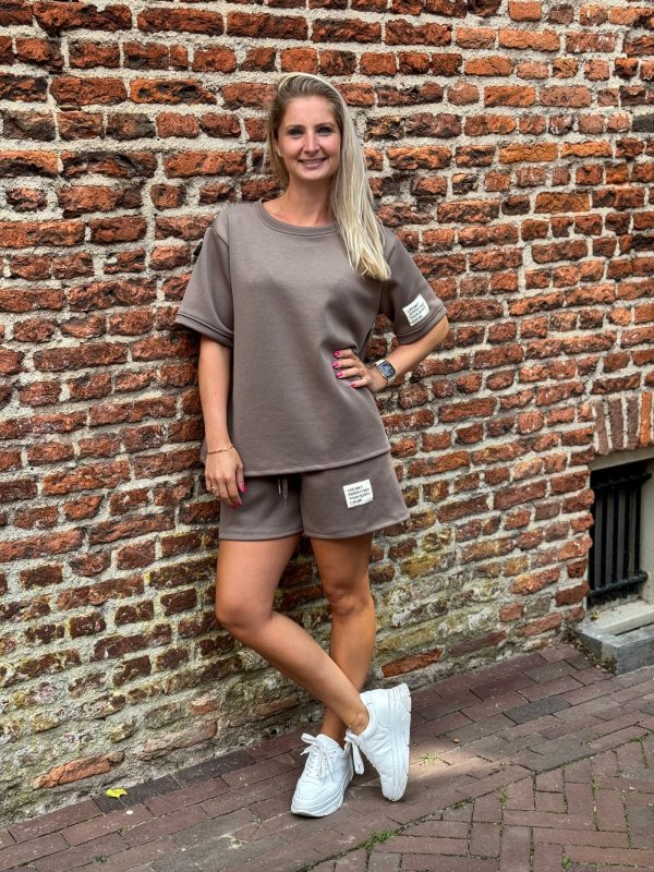 Short & shirt Rebecca taupe - Afbeelding 2