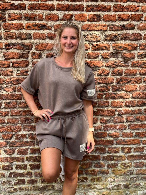 Short & shirt Rebecca taupe