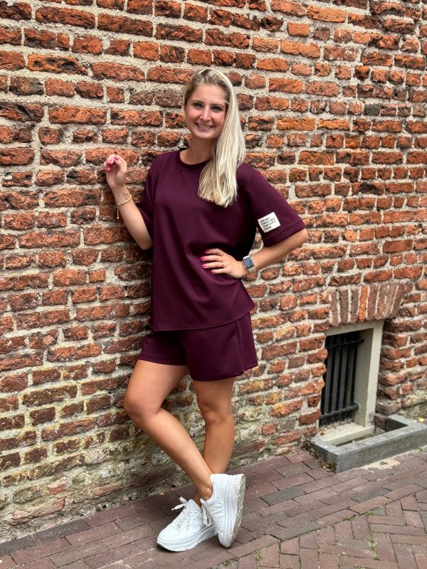 Short & shirt Rebecca bordeaux - Afbeelding 2
