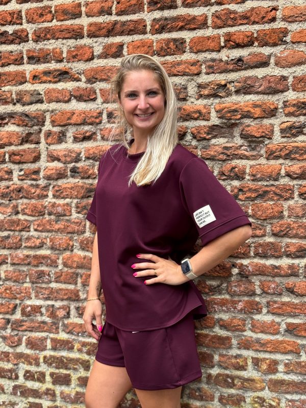 Short & shirt Rebecca bordeaux - Afbeelding 4