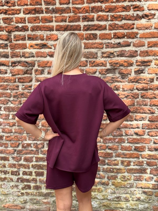 Short & shirt Rebecca bordeaux - Afbeelding 5