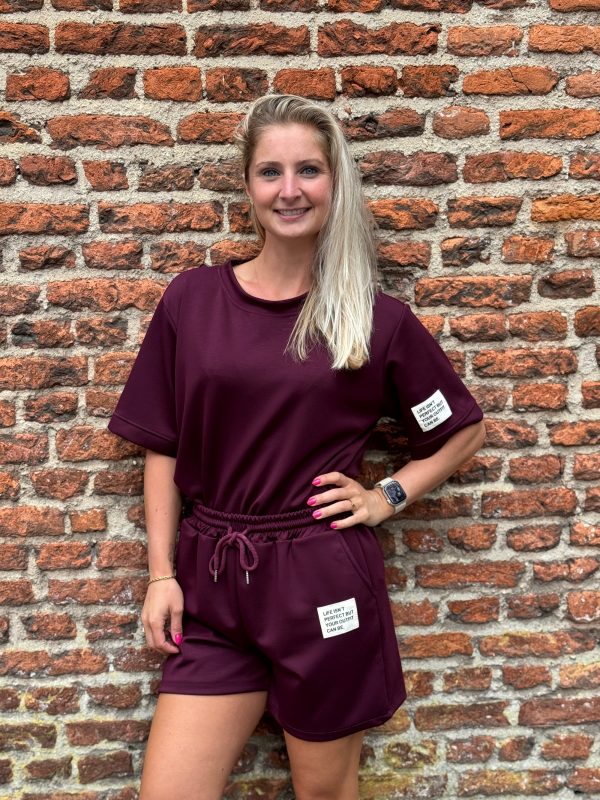 Short & shirt Rebecca bordeaux