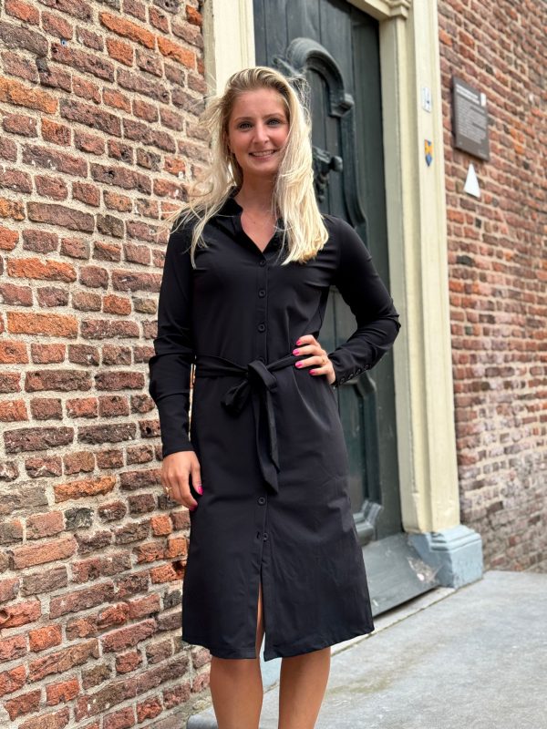 Travelstof jurk Demi black - Afbeelding 2