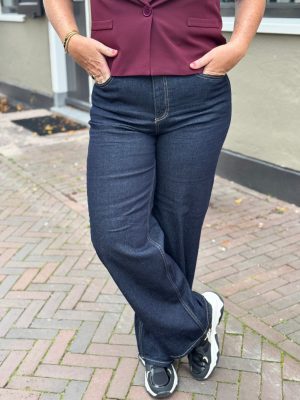 Wide jeans Tessa dark blue lengtemaat 34