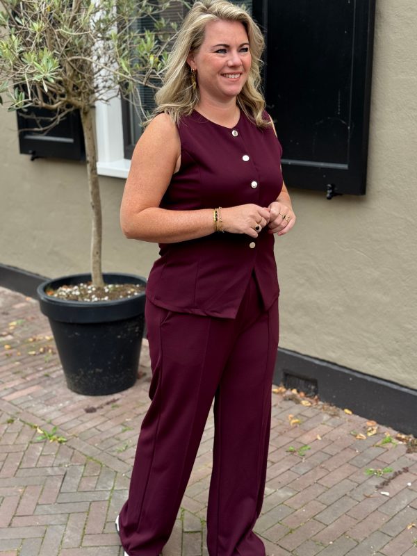 Broek Donna bordeaux - Afbeelding 6