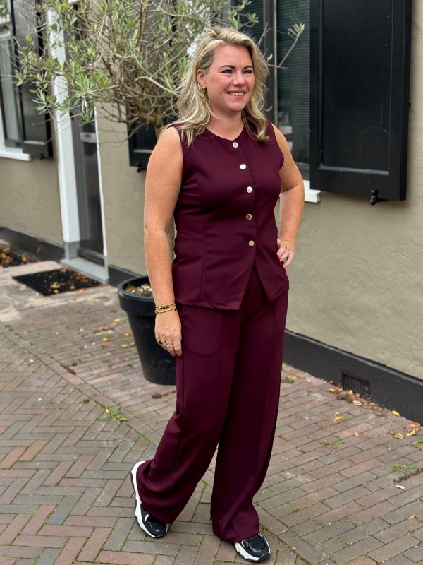 Broek Donna bordeaux - Afbeelding 7