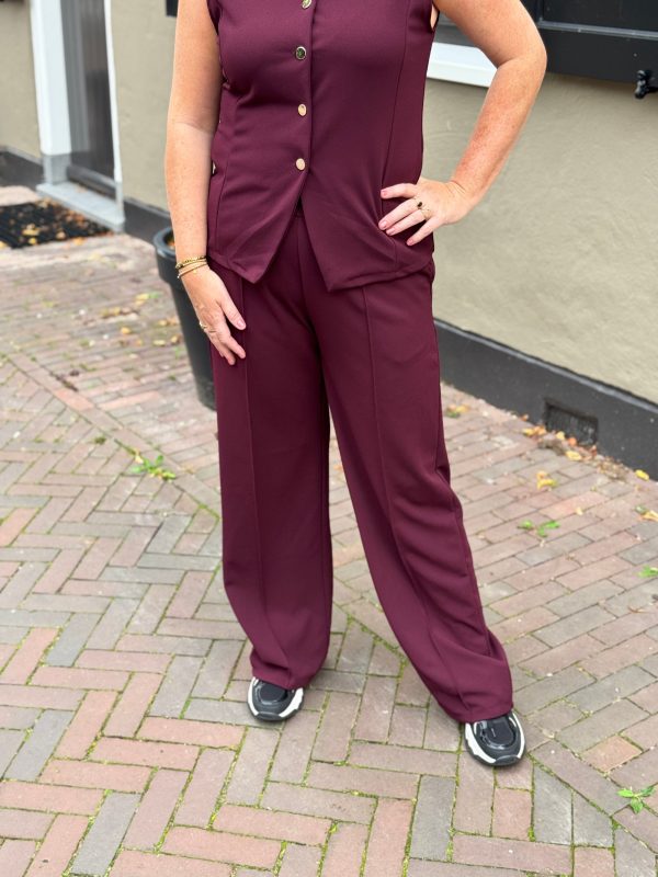 Broek Donna bordeaux - Afbeelding 8