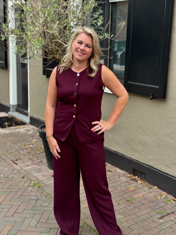 Broek Donna bordeaux - Afbeelding 9
