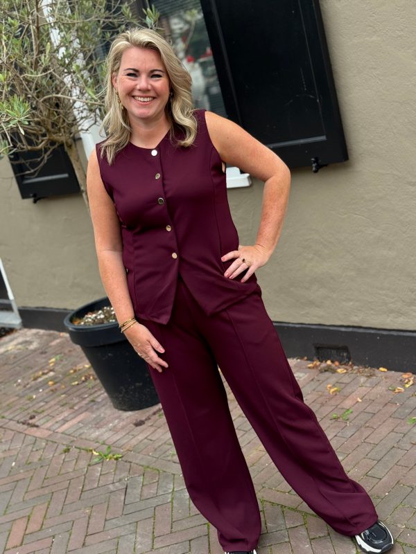 Broek Donna bordeaux - Afbeelding 5