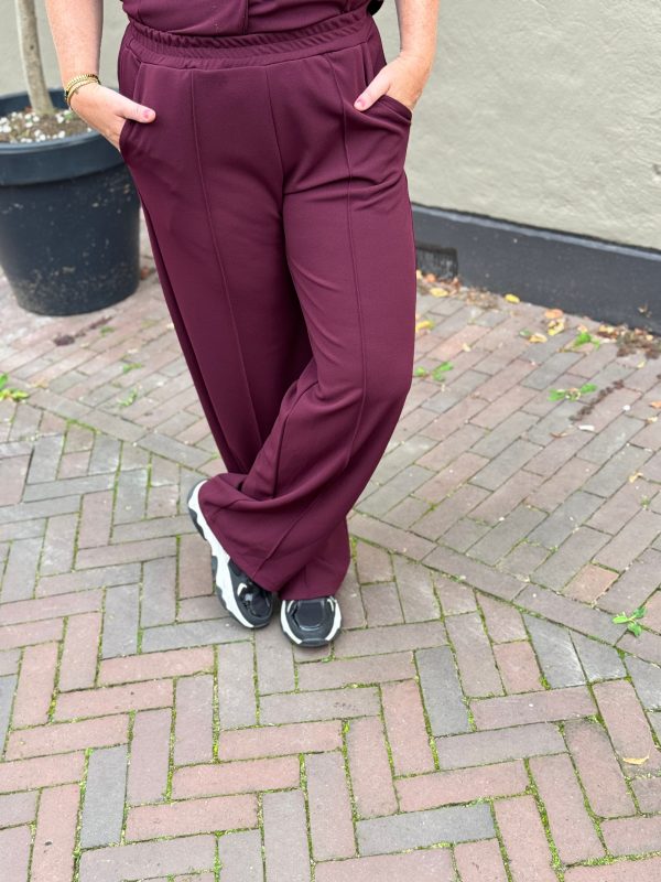 Broek Donna bordeaux - Afbeelding 3