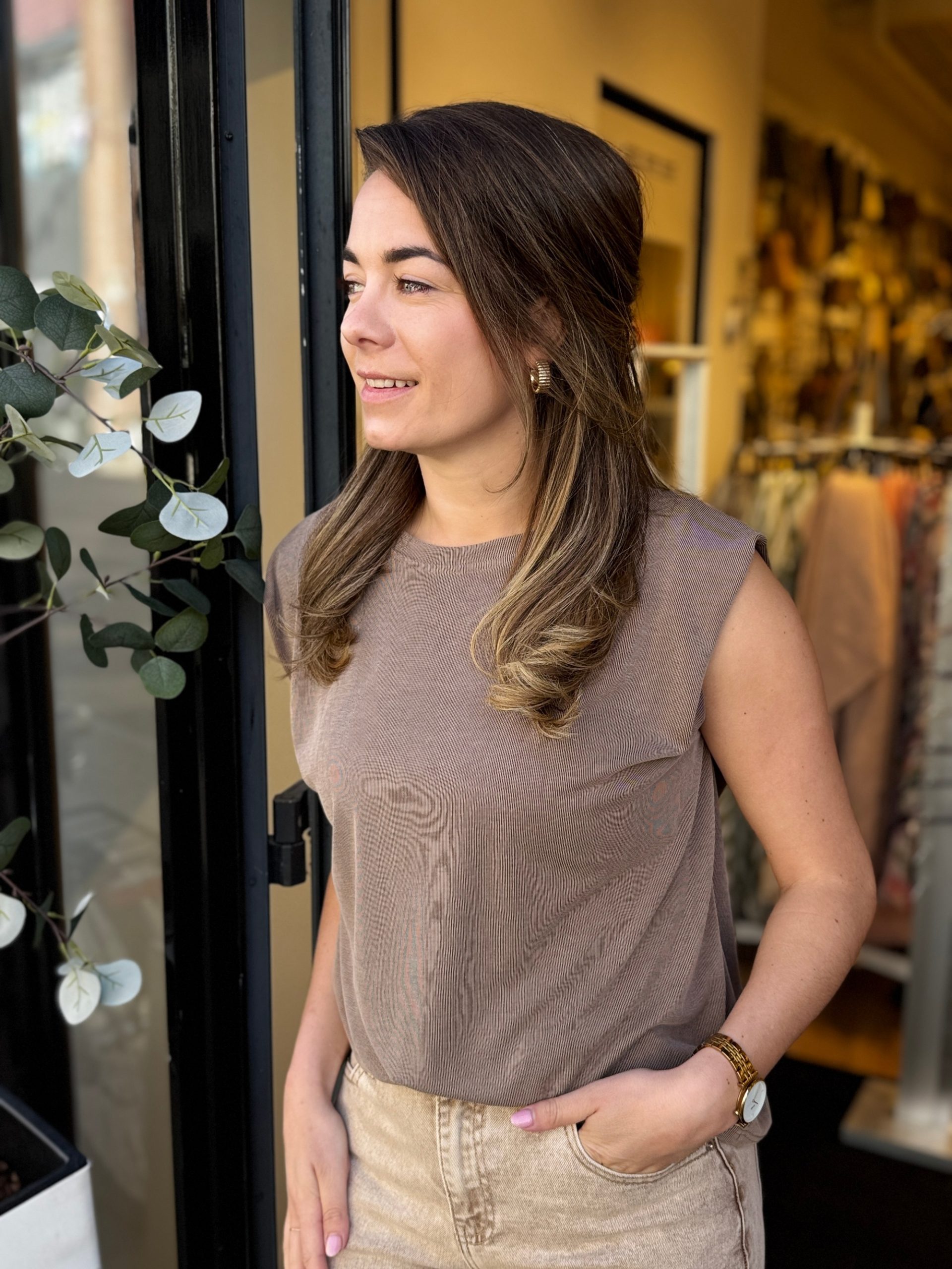 Topje Sam taupe - Afbeelding 2